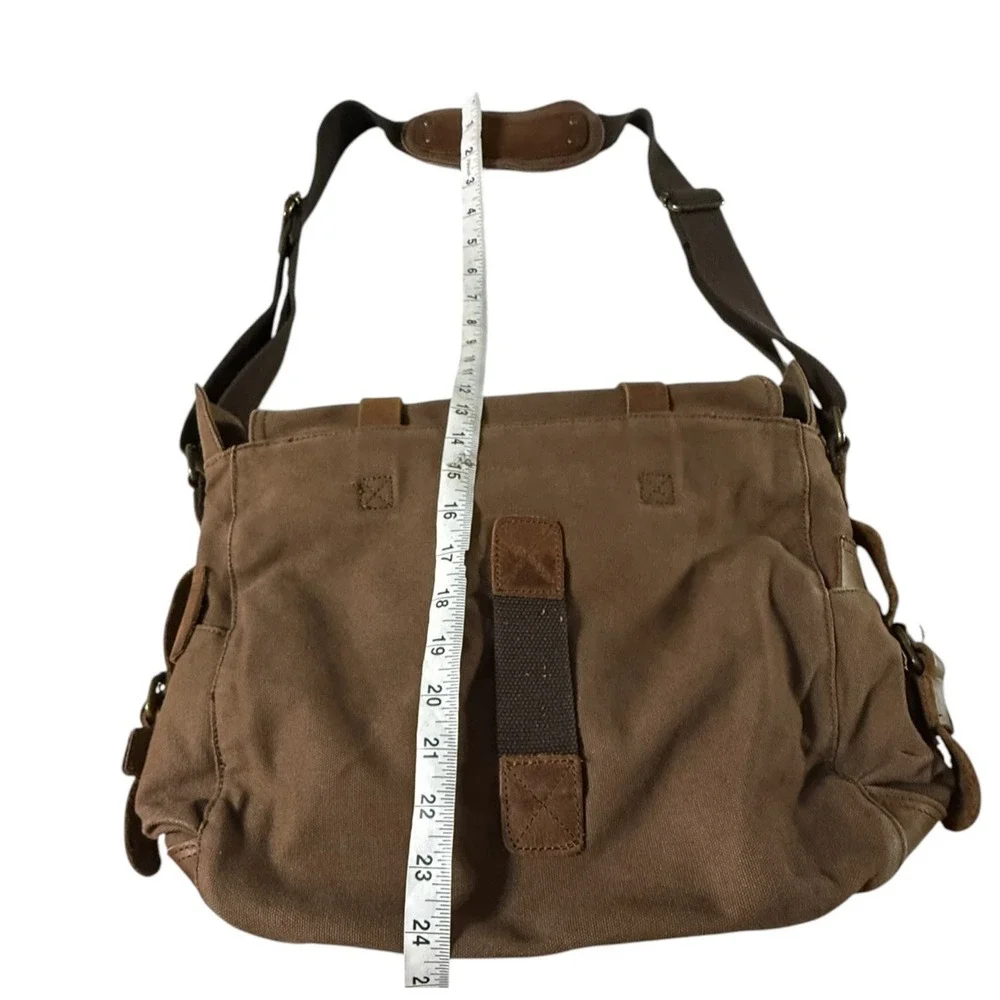 Military Canvas Leather Men Messenger Bag Shoulder Crossbody Bag Sturdy Muchuan